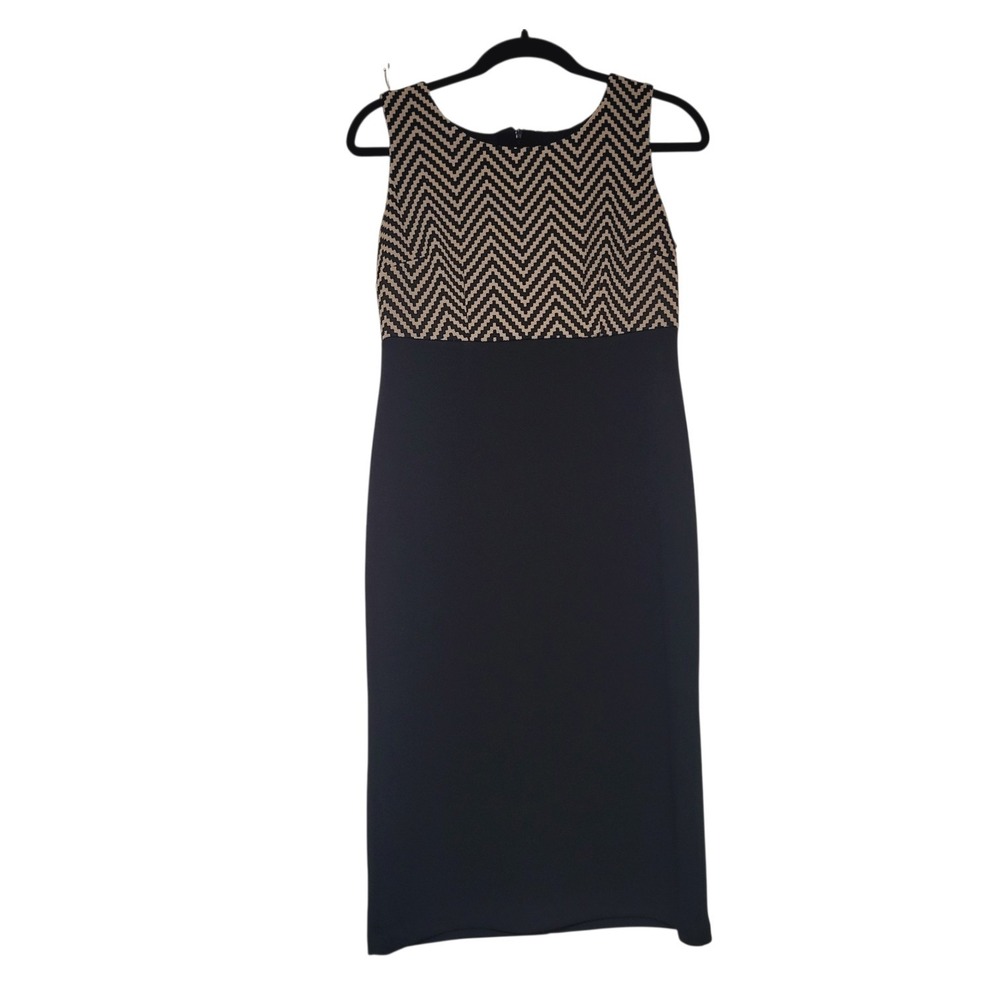 danny and nicole 2 Piece Set- Jacket-Dress S 4 New‎ Career - Black/ Tan Chevron - Picture 9 of 13